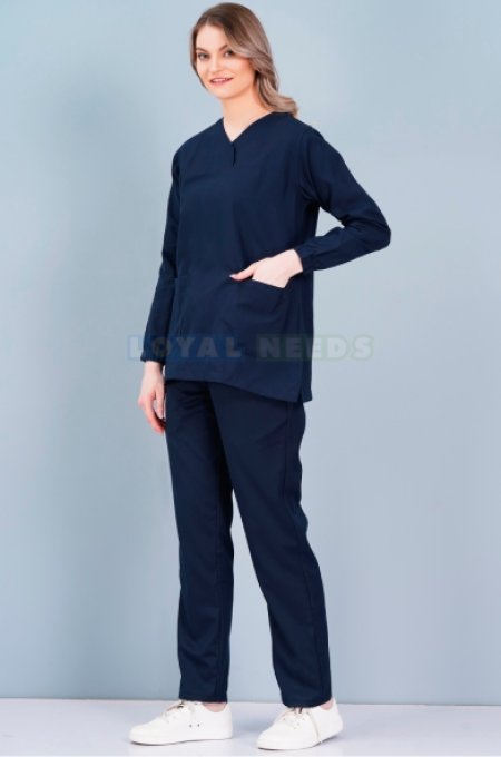 Full Sleeve Nurse Wear Plain Cotton with Collar Neck Manufacturers, Suppliers in Tamil Nadu