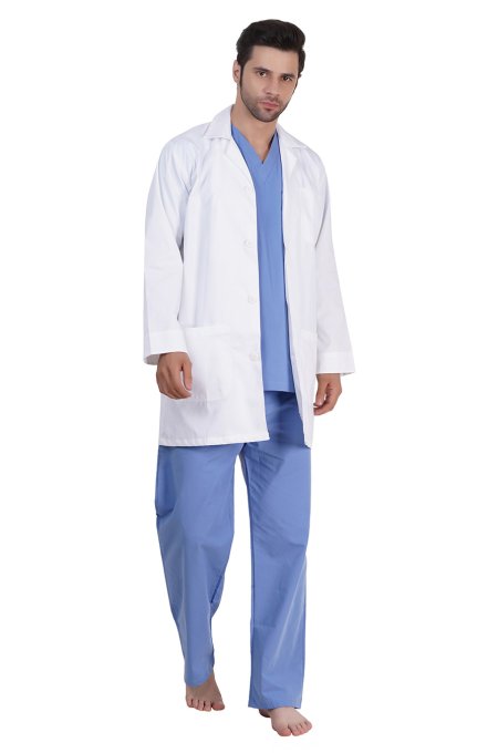 Mens White Doctor Coat Polycotton Fabric Classic Fit Manufacturers, Suppliers in Tamil Nadu