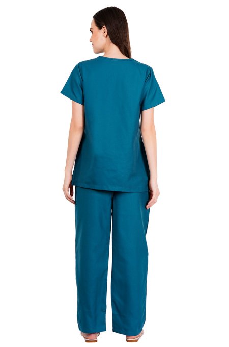 Dark Purple Short Sleeve Y-Neck Medical Uniform Manufacturers, Suppliers in Tamil Nadu