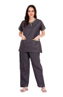 Dark Purple Short Sleeve Y-Neck Medical Uniform Manufacturers, Suppliers in Tamil Nadu