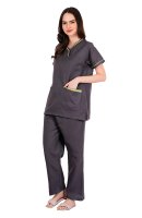 Dark Purple Short Sleeve Y-Neck Medical Uniform Manufacturers, Suppliers in Tamil Nadu