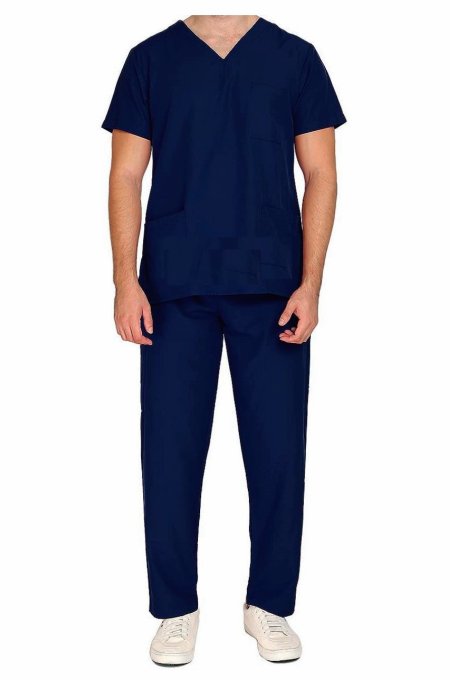Male Blue Hospital Staff V-Neck Half Sleeve Uniform Manufacturers, Suppliers in Tamil Nadu