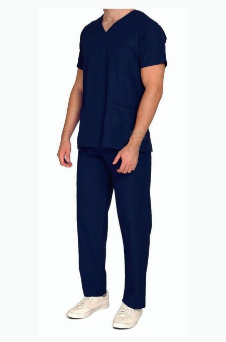 Male Blue Hospital Staff V-Neck Half Sleeve Uniform Manufacturers, Suppliers in Tamil Nadu