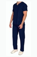 Male Blue Hospital Staff V-Neck Half Sleeve Uniform Manufacturers, Suppliers in Tamil Nadu