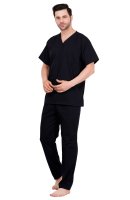 Black Polycotton Medical Scrubs V-Neck Set Manufacturers, Suppliers in Tamil Nadu