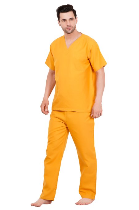 Mustard Yellow Medical Scrub Set with V-Neck Manufacturers, Suppliers in Tamil Nadu