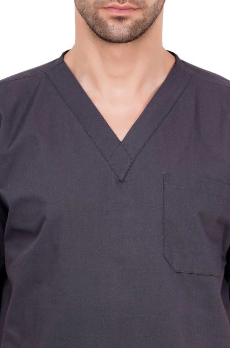 Grey Medical Scrub Set with V-Neck Design Manufacturers, Suppliers in Tamil Nadu