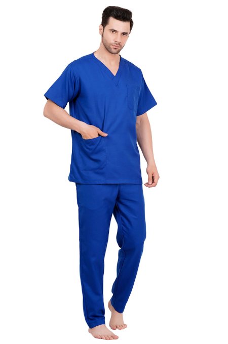 Elastic Waist Galaxy Blue Polycotton Scrubs Uniform Set Manufacturers, Suppliers in Tamil Nadu