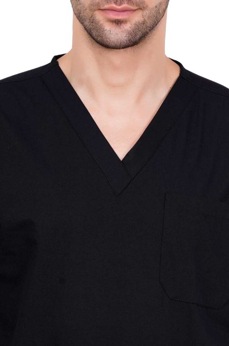 Black Polycotton Medical Scrubs V-Neck Set Manufacturers, Suppliers in Tamil Nadu