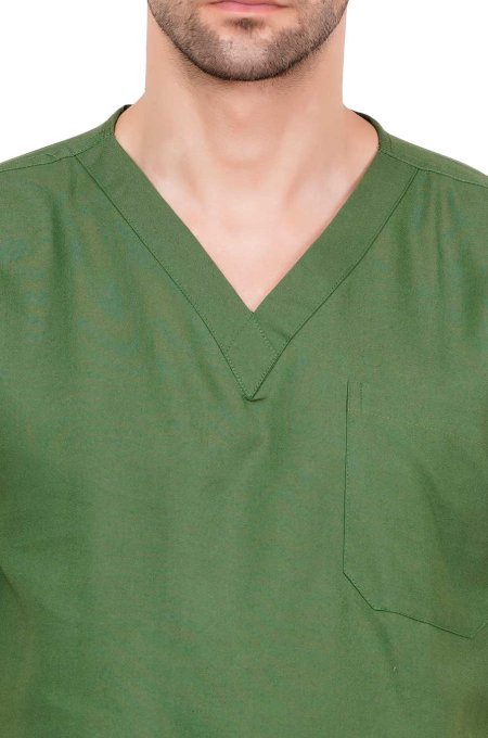 Olive Green Medical Scrub Suit with Four Pockets Manufacturers, Suppliers in Tamil Nadu