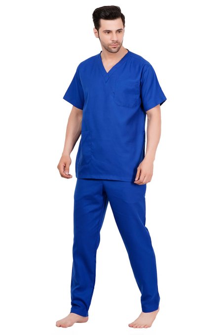 Elastic Waist Galaxy Blue Polycotton Scrubs Uniform Set Manufacturers, Suppliers in Tamil Nadu