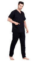 Black Polycotton Medical Scrubs V-Neck Set Manufacturers, Suppliers in Tamil Nadu