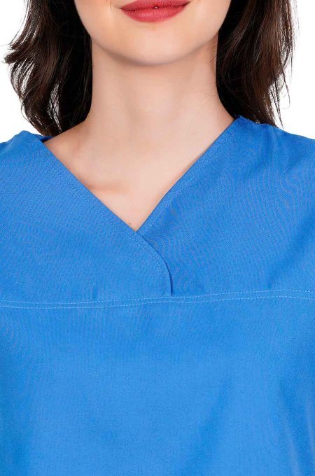 Medical Work Scrubs Ocean Blue Y-Crossover Design Manufacturers, Suppliers in Tamil Nadu