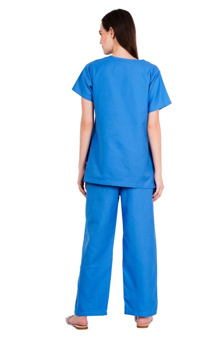 Medical Work Scrubs Ocean Blue Y-Crossover Design Manufacturers, Suppliers in Tamil Nadu
