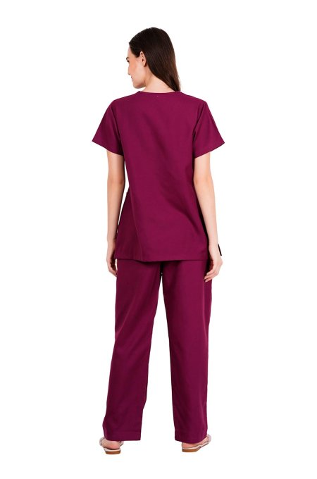 Reddish Burgundy Y-Crossover Top Pant Workwear Set Manufacturers, Suppliers in Tamil Nadu