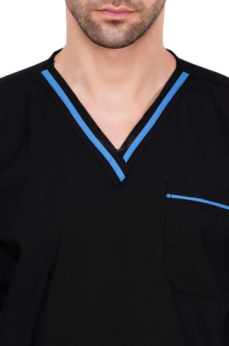 Black Blue Medical Scrubs Set Unisex Polycotton Manufacturers, Suppliers in Tamil Nadu