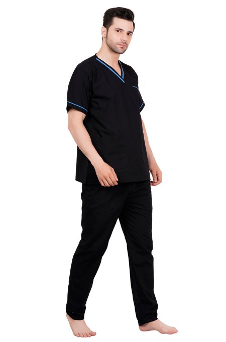 Black Blue Medical Scrubs Set Unisex Polycotton Manufacturers, Suppliers in Tamil Nadu
