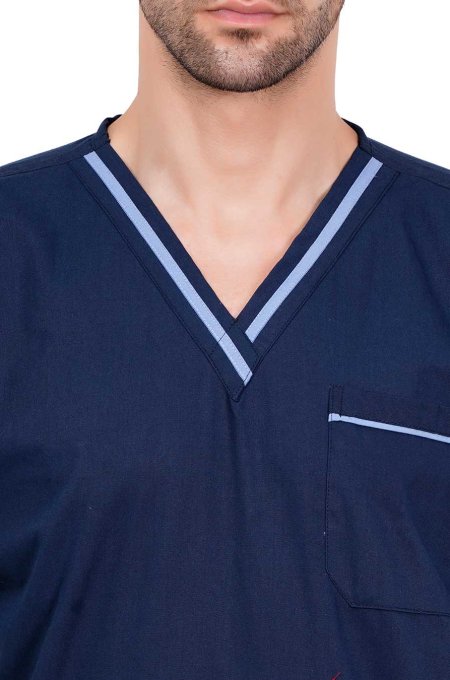 Six Pocket Olive Blue Blue Polycotton Medical Scrubs Set Manufacturers, Suppliers in Tamil Nadu