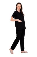 Short Sleeve Black Clinical Workwear Scrub Set Manufacturers, Suppliers in Tamil Nadu