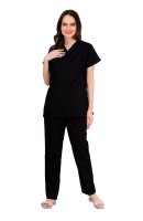 Short Sleeve Black Clinical Workwear Scrub Set Manufacturers, Suppliers in Tamil Nadu