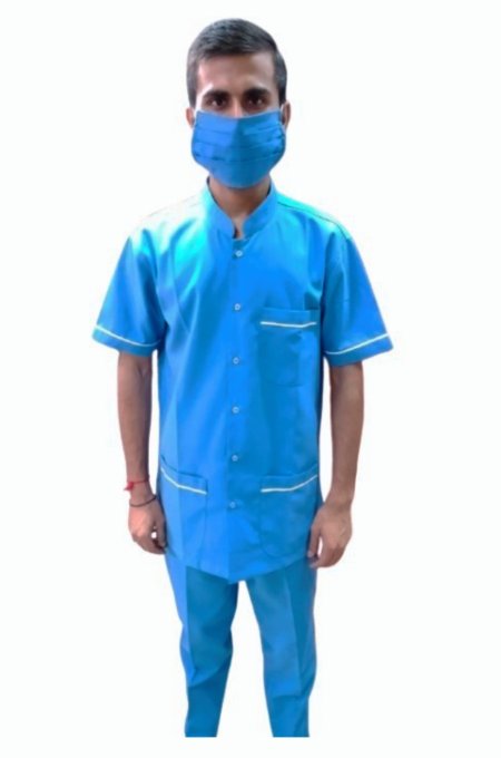Sky Blue Cotton Polyester Shirt and Pant Set for Men Manufacturers, Suppliers in Tamil Nadu