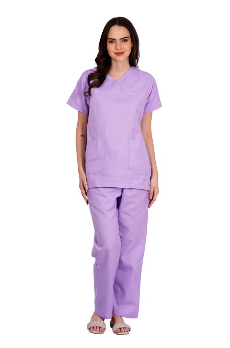 Soft Polycotton Light Lavender Healthcare Uniform Set Manufacturers, Suppliers in Tamil Nadu