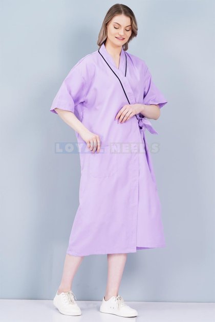 Unisex Stitched Cotton Gown – Front Open Overlap Manufacturers, Suppliers in Tamil Nadu