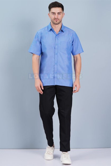 Blue Polyester Viscose Blend Ward Boy Uniform - Button-Up Shirt, Side and Back Pockets Manufacturers, Suppliers in Tamil Nadu