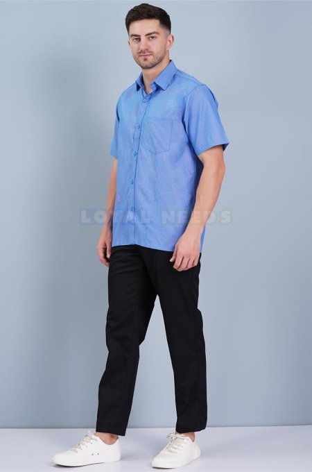 Blue Polyester Viscose Blend Ward Boy Uniform - Button-Up Shirt, Side and Back Pockets Manufacturers, Suppliers in Tamil Nadu