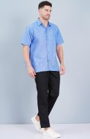 Blue Polyester Viscose Blend Ward Boy Uniform - Button-Up Shirt, Side and Back Pockets Manufacturers, Suppliers in Tamil Nadu