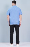 Blue Polyester Viscose Blend Ward Boy Uniform - Button-Up Shirt, Side and Back Pockets Manufacturers, Suppliers in Tamil Nadu