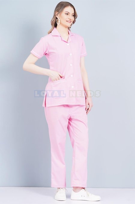 Plain Cotton Nurse Uniform Half Sleeves Baby Pink Manufacturers, Suppliers in Tamil Nadu