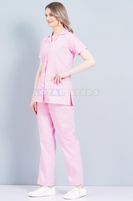 Plain Cotton Nurse Uniform Half Sleeves Baby Pink Manufacturers, Suppliers in Tamil Nadu