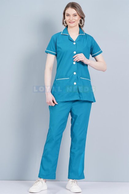 Hospital Staff Nurse Wear Blue Cotton Half Sleeve Manufacturers, Suppliers in Tamil Nadu