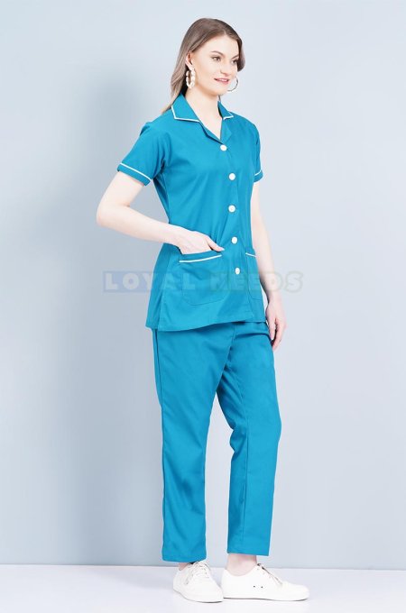 Hospital Staff Nurse Wear Blue Cotton Half Sleeve Manufacturers, Suppliers in Tamil Nadu
