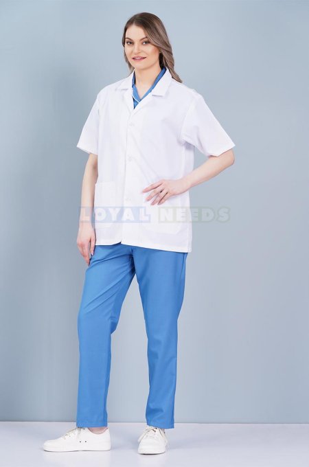Half Sleeve White Doctor Coat – Cotton Fabric Manufacturers, Suppliers in Tamil Nadu