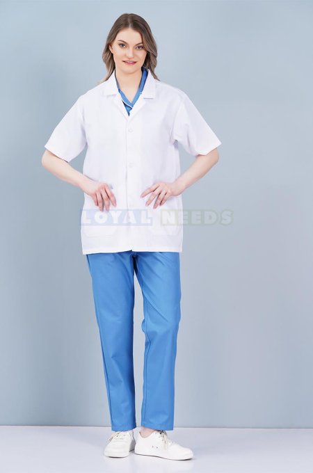 Half Sleeve White Doctor Coat – Cotton Fabric Manufacturers, Suppliers in Tamil Nadu