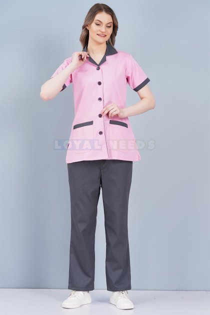 Cotton Pink Nurse Wear for Women Hospital Staff Uniform Manufacturers, Suppliers in Tamil Nadu