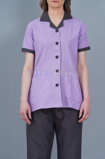 Light Purple Housekeeping Uniform for Women Half Sleeves Manufacturers, Suppliers in Tamil Nadu