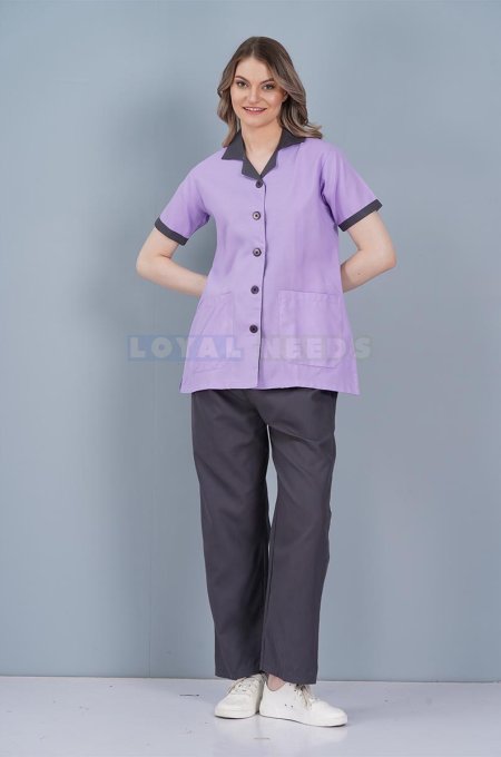 Purple Cotton Nurse Dress for Female Hospital Staff Manufacturers, Suppliers in Tamil Nadu