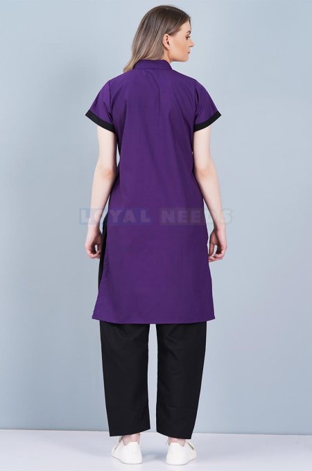 Housekeeping Uniform Black-Purple Half Sleeves Wear Manufacturers, Suppliers in Tamil Nadu