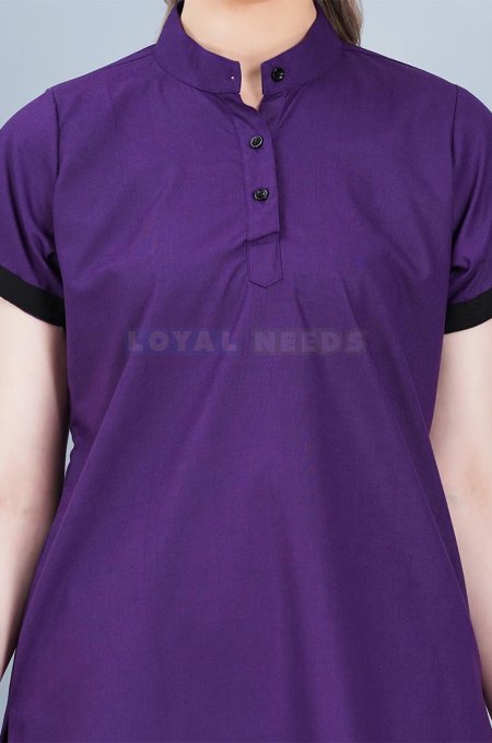 Housekeeping Uniform Black-Purple Half Sleeves Wear Manufacturers, Suppliers in Tamil Nadu