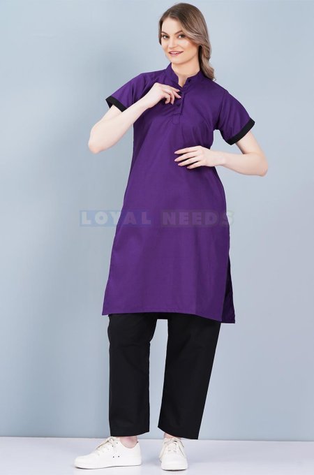 Housekeeping Uniform Black-Purple Half Sleeves Wear Manufacturers, Suppliers in Tamil Nadu
