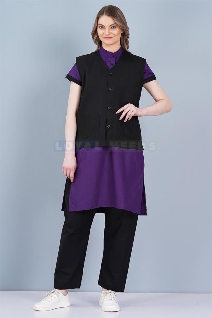 Housekeeping Outfit Half Sleeves Black And Blue Wear Manufacturers, Suppliers in Tamil Nadu