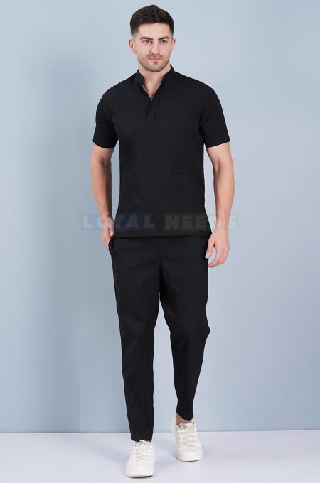 Mandarin collar Black scrub Unisex Manufacturers, Suppliers in Tamil Nadu