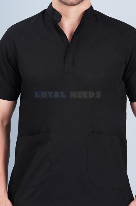 Mandarin collar Black scrub Unisex Manufacturers, Suppliers in Tamil Nadu