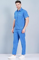 Men Blue Cotton Hospital Uniform with Collar Neck Manufacturers, Suppliers in Tamil Nadu