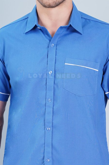 Men Blue Cotton Hospital Uniform with Collar Neck Manufacturers, Suppliers in Tamil Nadu