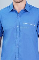 Men Blue Cotton Hospital Uniform with Collar Neck Manufacturers, Suppliers in Tamil Nadu