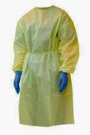 AAMI Level 2 & 3 Disposable SMS Medical Gown - Waterproof, Tear-Resistant, Round Neck, Elastic Cuff, Yellow, White, Blue, All Sizes, CE Certified, Made in India